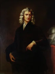 Retrato de Sir Isaac Newton (1642-1727) segundo uma pintura original de Sir Godfrey Kneller (1646-1723), 1847